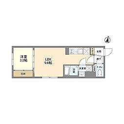 東京メトロ丸ノ内線 中野新橋駅 徒歩8分の賃貸マンション 5階1LDKの間取り