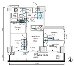 東京メトロ南北線 志茂駅 徒歩8分の賃貸マンション 3階4LDKの間取り