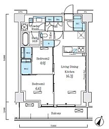 東京メトロ南北線 志茂駅 徒歩8分の賃貸マンション 3階2LDKの間取り