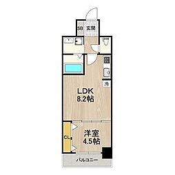JR東海道・山陽本線 新大阪駅 徒歩4分の賃貸マンション 6階1LDKの間取り