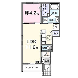 クォーツハウス 1階1LDKの間取り