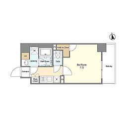 東武伊勢崎線 梅島駅 徒歩6分の賃貸マンション 4階1Kの間取り