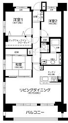 ザ・ミレナリータワーズ 5階3LDKの間取り
