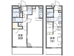 レオパレス柏の丘 1Kの間取図画像