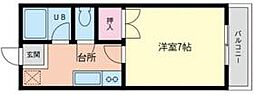 エスコートパート2 1Kの間取図画像