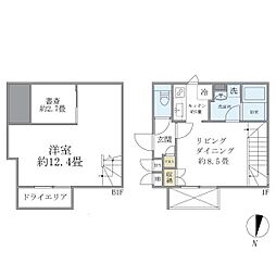 東京メトロ丸ノ内線 新中野駅 徒歩7分の賃貸マンション 地下1階1SLDKの間取り