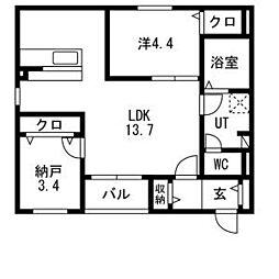 CS中野本町 3階2LDKの間取り