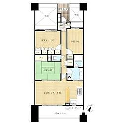 JR埼京線 北与野駅 徒歩8分の賃貸マンション 9階3LDKの間取り