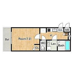 JR常磐線 天王台駅 徒歩11分の賃貸アパート 1階1Kの間取り