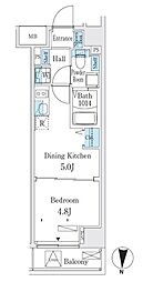 都営三田線 板橋本町駅 徒歩4分の賃貸マンション 3階1DKの間取り