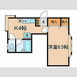 小田急小田原線 狛江駅 徒歩15分の賃貸アパート 2階1Kの間取り