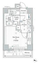 都営三田線 板橋本町駅 徒歩3分の賃貸マンション 5階1Kの間取り