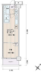 東京メトロ有楽町線 豊洲駅 徒歩5分の賃貸マンション 7階1LDKの間取り