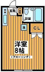 京王井の頭線 西永福駅 徒歩1分の賃貸マンション 3階ワンルームの間取り