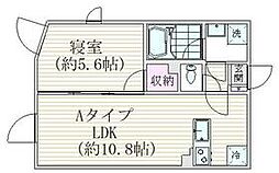 京王線 笹塚駅 徒歩5分の賃貸マンション 4階1LDKの間取り