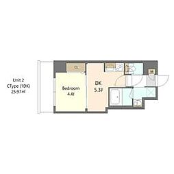 都営三田線 西台駅 徒歩10分の賃貸マンション 7階1DKの間取り