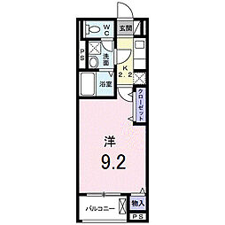 パフュームIII 1階1Kの間取り