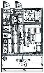 JR京浜東北・根岸線 大森駅 徒歩11分の賃貸アパート 1階ワンルームの間取り