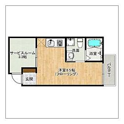 西鉄天神大牟田線 雑餉隈駅 徒歩10分の賃貸マンション 5階1SKの間取り