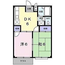 エルディム北D 2DKの間取図画像