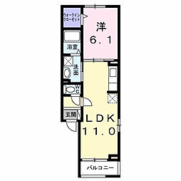 JR片町線(学研都市線) 鴫野駅 徒歩8分の賃貸アパート 2階1LDKの間取り