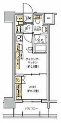JR京浜東北・根岸線 田町駅 徒歩15分の賃貸マンション 5階1DKの間取り