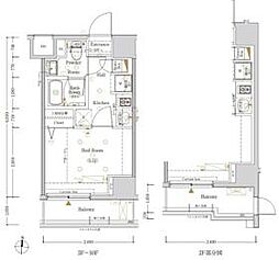 京急本線 鶴見市場駅 徒歩1分の賃貸マンション 5階1Kの間取り