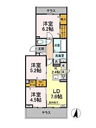 メゾン　シャルム 1階3LDKの間取り