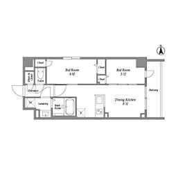 西武新宿線 西武新宿駅 徒歩3分の賃貸マンション 3階2DKの間取り