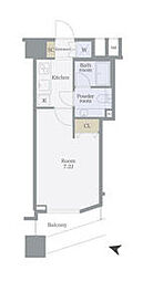 都営大江戸線 新宿西口駅 徒歩5分の賃貸マンション 19階1Kの間取り