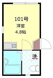BirthPlace　Sumida 1階ワンルームの間取り