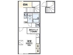 東京メトロ有楽町線 千川駅 徒歩10分の賃貸アパート 2階1Kの間取り