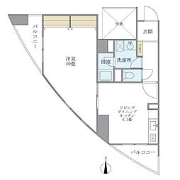 つくばエクスプレス 浅草駅 徒歩3分の賃貸マンション 4階1LDKの間取り