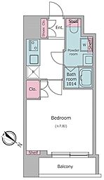 都営新宿線 浜町駅 徒歩6分の賃貸マンション 2階1Kの間取り