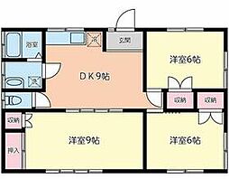 JR南武線 稲城長沼駅 徒歩7分の賃貸マンション 4階3LDKの間取り