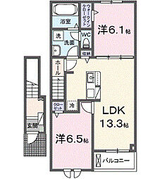 サニーコリーヌ 2階2LDKの間取り