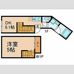 東京メトロ丸ノ内線 新大塚駅 徒歩4分の賃貸マンション 地下1階1DKの間取り