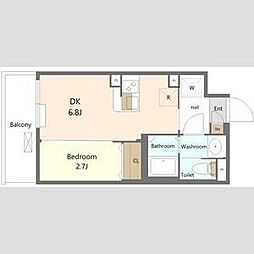 ES-Grande大森 4階1DKの間取り