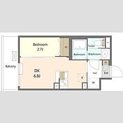 ES-Grande大森 4階1DKの間取り