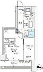 東京メトロ南北線 志茂駅 徒歩10分の賃貸マンション 4階1LDKの間取り