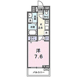 JR常磐線 龍ケ崎市駅 徒歩17分の賃貸アパート 2階1Kの間取り