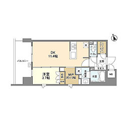 東京メトロ日比谷線 入谷駅 徒歩4分の賃貸マンション 2階1LDKの間取り