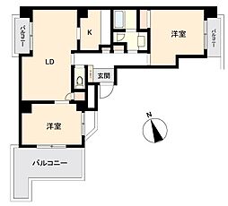 JR山手線 大塚駅 徒歩4分の賃貸マンション 8階2LDKの間取り
