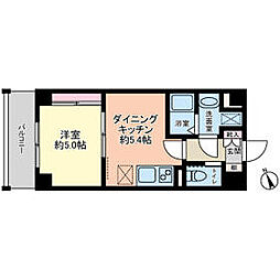 東京メトロ有楽町線 江戸川橋駅 徒歩5分の賃貸マンション 2階1DKの間取り