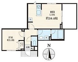 JR中央線 荻窪駅 徒歩13分の賃貸マンション 1階1LDKの間取り