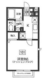 バーゼルＫ 1階1Kの間取り