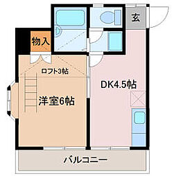 レオパレス東千葉第8 2階1DKの間取り