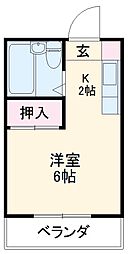 西武拝島線 武蔵砂川駅 徒歩22分の賃貸マンション 3階1Kの間取り
