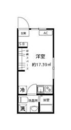 都営新宿線 曙橋駅 徒歩5分の賃貸アパート 2階ワンルームの間取り