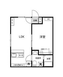 都営新宿線 曙橋駅 徒歩5分の賃貸アパート 2階1LDKの間取り